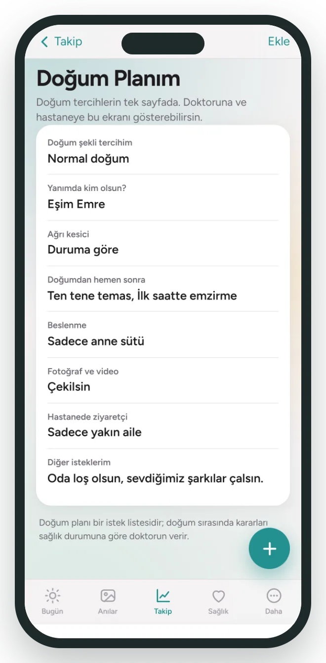 Doğum planım